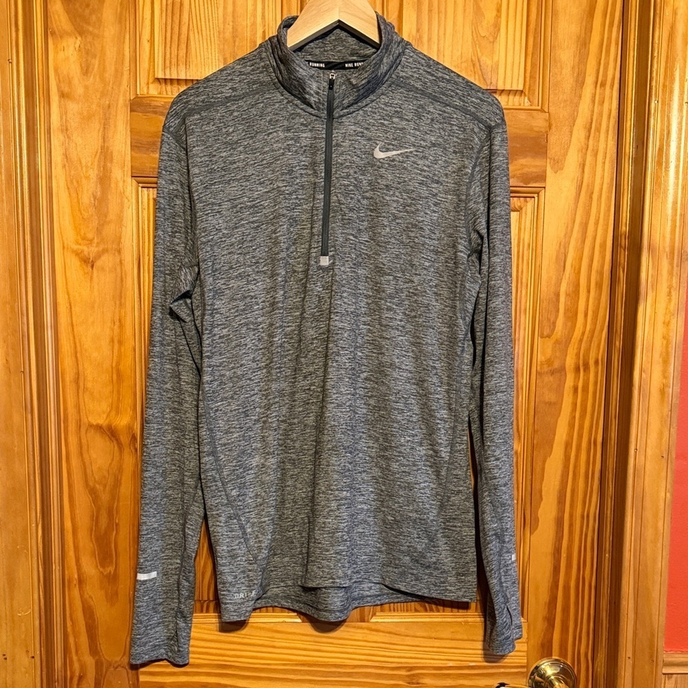 Nike Dri-FIT Element Heather Gray men's 1/4-zip running top